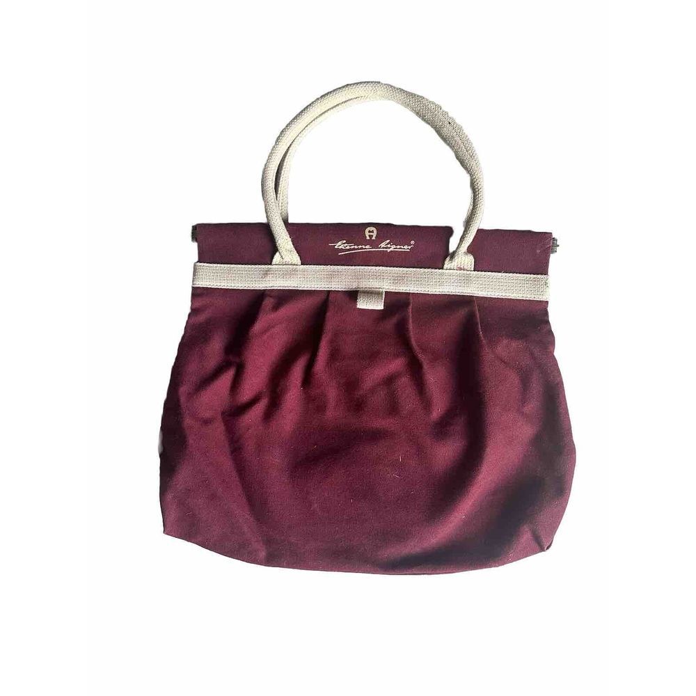 vintage aigner‎ handbag Maroon Canvas